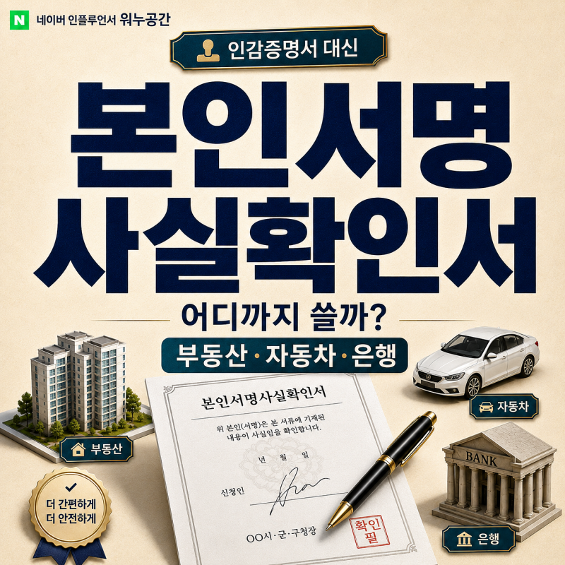 본인서명사실확인서 어디까지 쓸 수 있을까? 부동산·자동차·은행 사용법