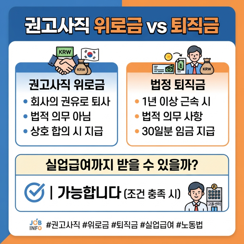 권고사직 위로금과 퇴직금 차이｜실업 급여까지 받을 수 있을까?