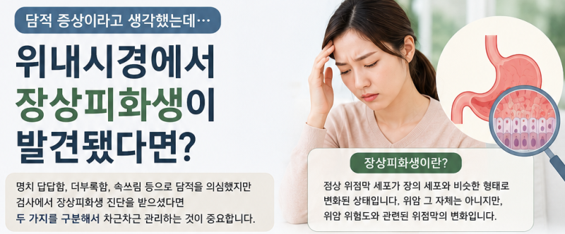 담적 증상이라고 생각했는데 위내시경에서 장상피화생이 발견됐다면