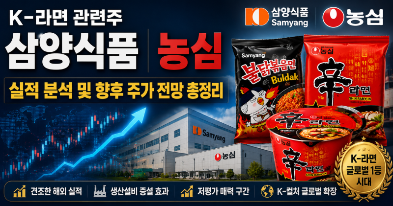 K-라면 관련주 삼양식품 농심 실적 분석 및 향후 주가 전망 총정리