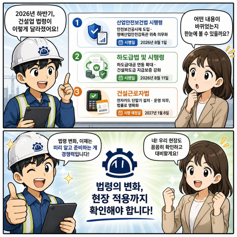 2026년 하반기 건설업 법령, 무엇이 달라졌을까?