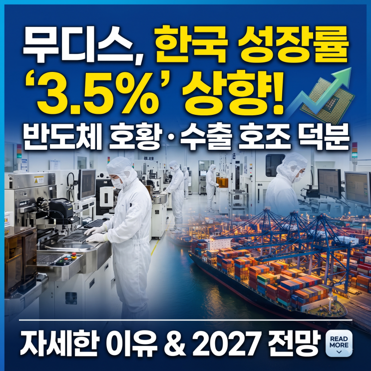 <b>무디스</b> 2026 한국 경제 <b>성장률 상향</b> 이유 및 2027 전망 3가지 (+ 반도체,....