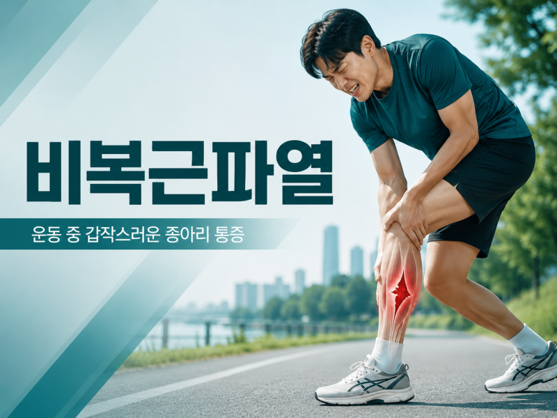 장승배기재활의학과 종아리에서 뚝 소리와 통증이 느껴졌다면? 비복근파열