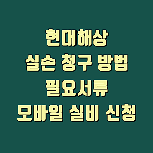 현대해상 실손 청구 방법 및 필요서류·모바일 실비 신청 안내