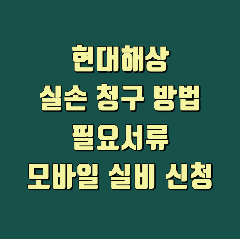 현대해상 실손 청구 방법 및 필요서류·모바일 실비 신청 안내
