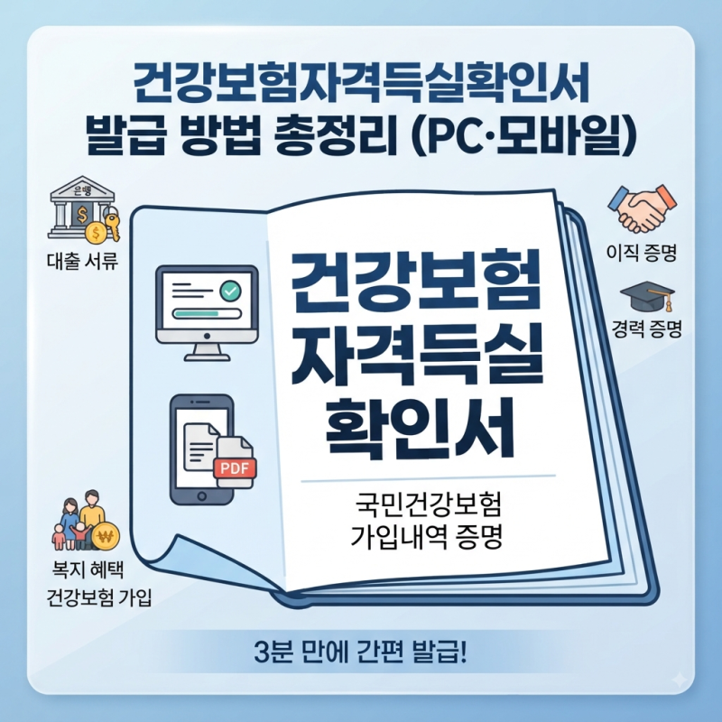 건강보험자격득실확인서 발급 방법 총정리 (정부24·국민건강보험 공인인증서 없이 3분 만에)