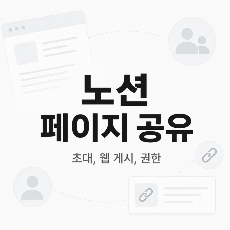 노션 페이지 공유, 초대와 웹 게시 그리고 권한 설정