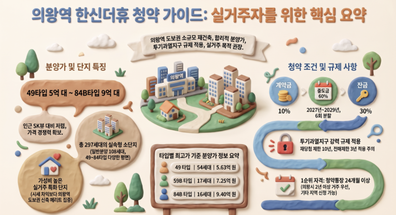 의왕역 한신더휴 "5억 대부터 9억 대까지?" 청약 조건과 분양가 평면도 솔직 분석
