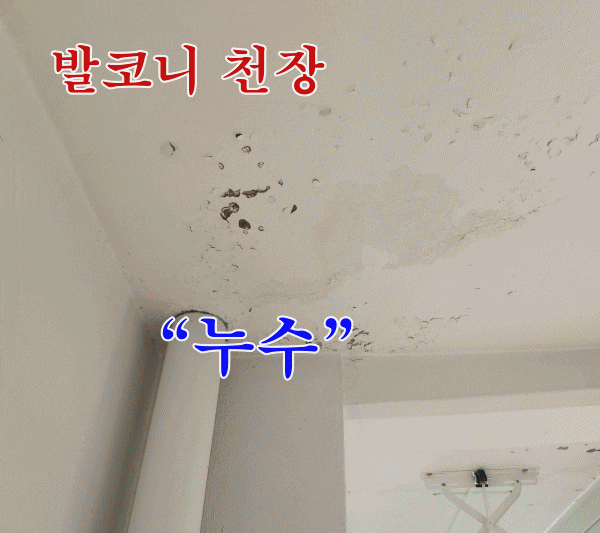 베란다(발코니)천장에서 누수가 있어요 베란다 누수공사 방수공사중 대구 수성구지산동아....