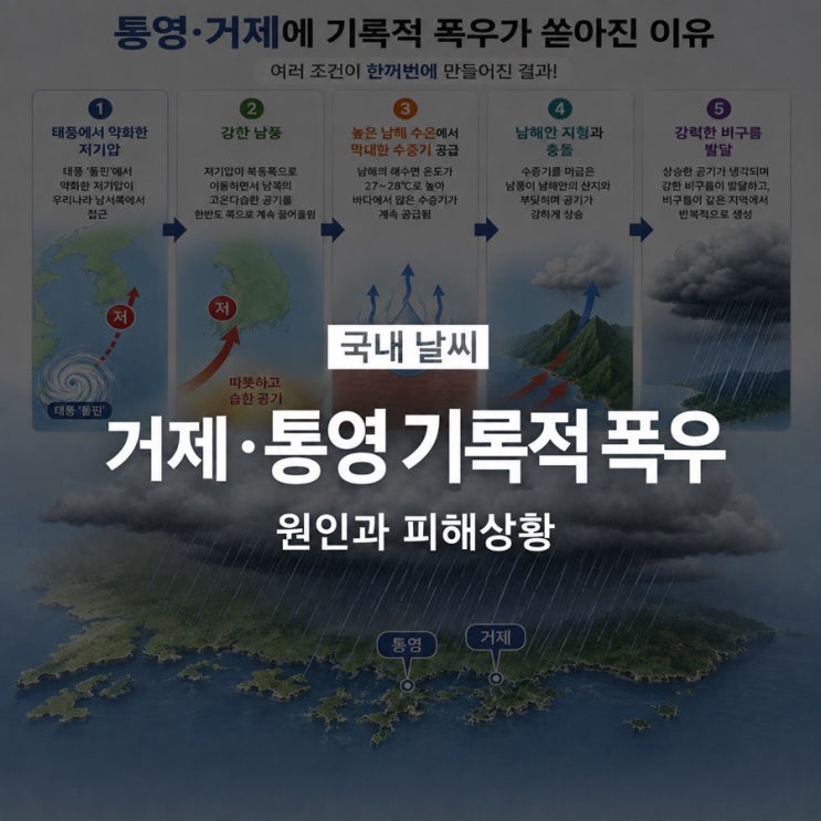 <b>거제</b>•<b>통영</b> 기록적 <b>폭우</b>, 왜 이렇게 많은 비가 내렸을까? <b>피해</b> 상황....