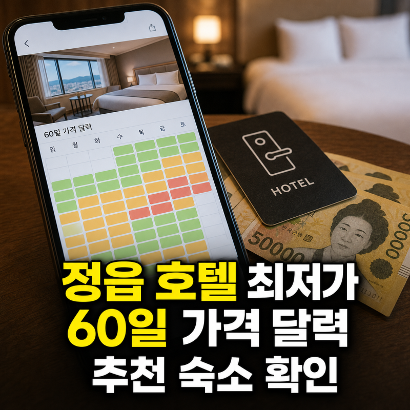 정읍 호텔 최저가 60일 날짜별 가격 달력과 추천 숙소