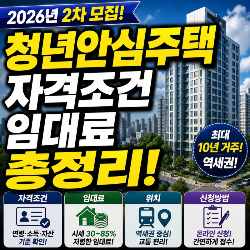 청년안심주택 자격조건 임대료 2026년 2차 모집 총정리