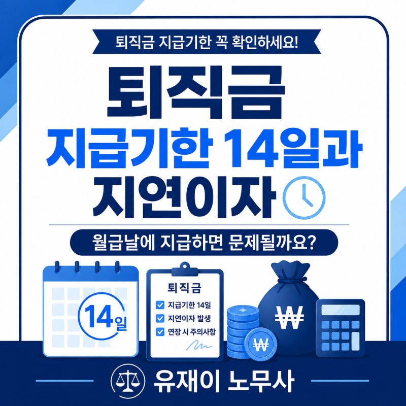 [인사노무tip] 퇴직금 지급기한 14일과 지연이자｜월급날에 지급하면 문제될까요?