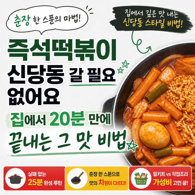 즉석떡볶이 신당동 갈 필요 없어요! 집에서 20분 만에 끝내는 그 맛 비법