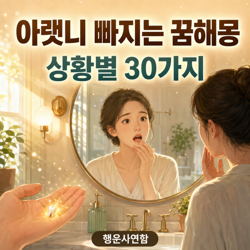 아랫니 빠지는 꿈해몽 상황별 30가지｜아래 앞니와 어금니가 빠지거나 다시 나는 꿈의 의미