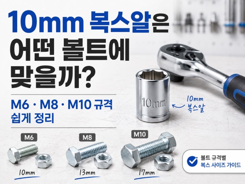 10mm 복스알은 어떤 볼트에 맞을까?｜M6·M8·M10 볼트와 소켓 규격 정리