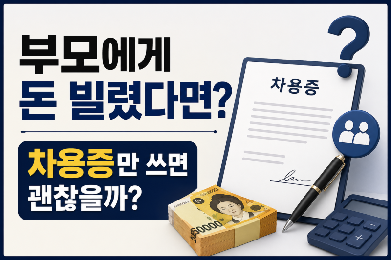 가족간 차용증 작성방법｜부모 자녀 돈거래, 무이자·4.6% 이자와 상환 기준