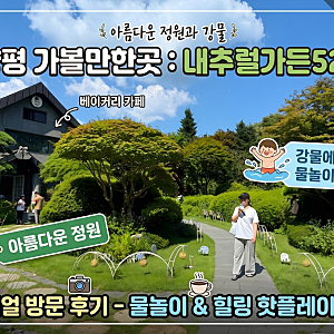 [양평대형카페] 내추럴가든529 입장료, 아이랑 계곡 물놀이 위치 후기