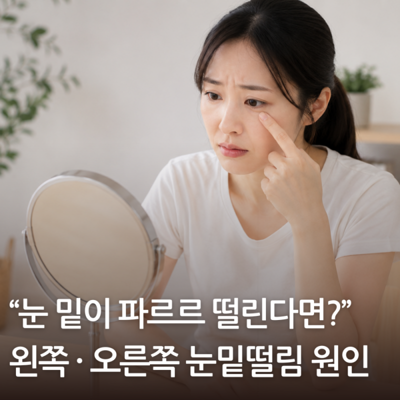 눈밑떨림 원인 오른쪽 왼쪽 눈밑이 파르르 떨린다면?