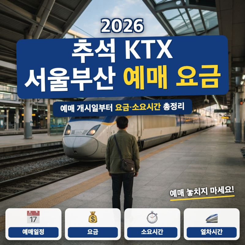 추석 KTX 서울 부산 예매 요금 소요시간 몇 시 열차 총정리 (+ 등급별 요금표, 정차역별 소요시....