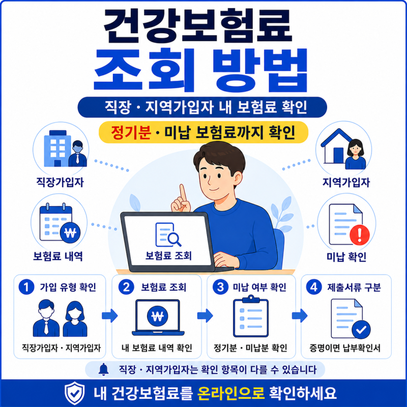 건강보험료 조회 방법 (2026) | 직장·지역가입자 내 보험료 확인하기