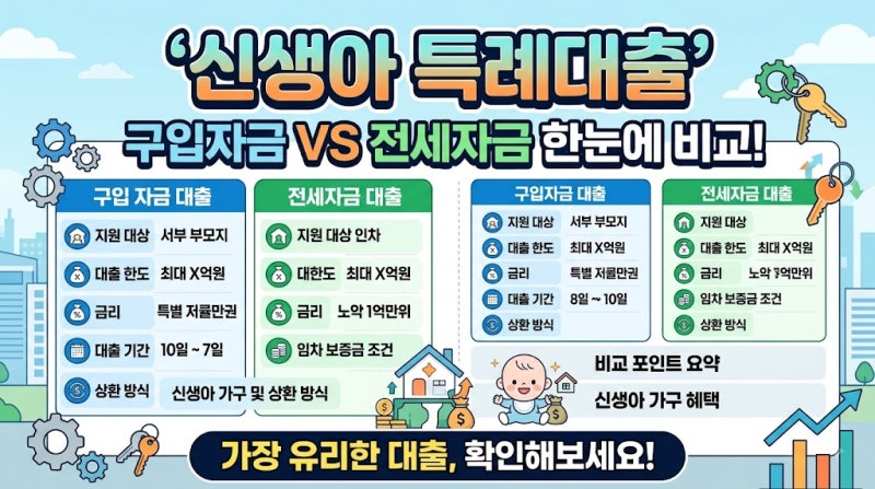 대출이 필요한 분들을 위한 신생아 특례대출 금리·조건·대환·한도 총정리