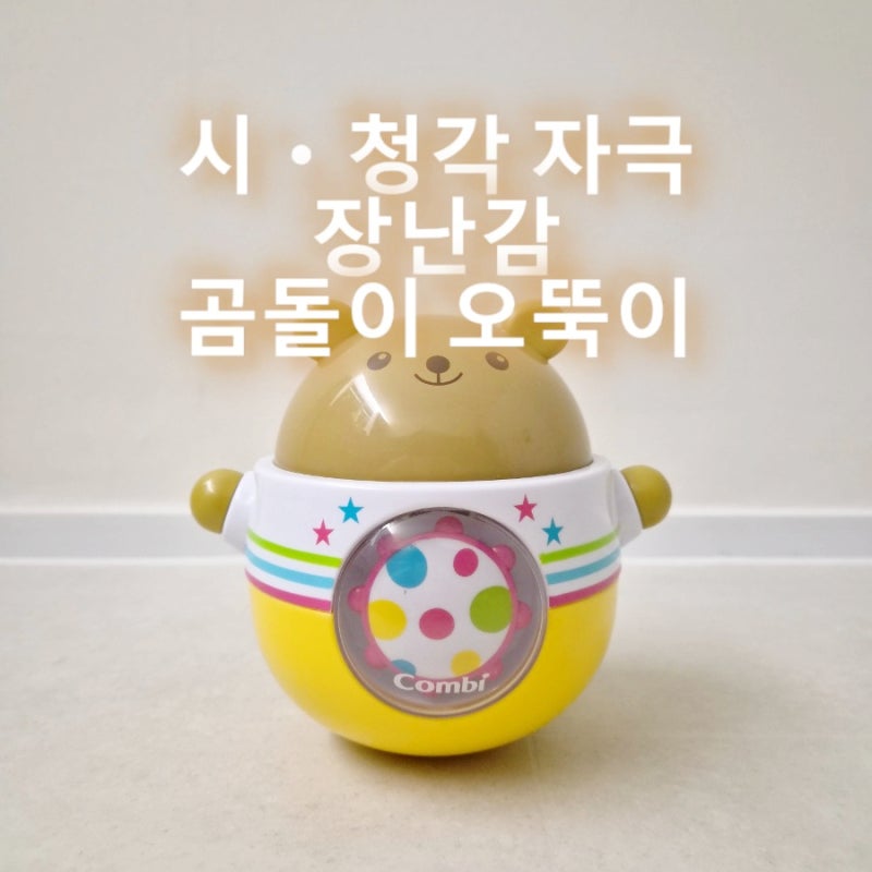 3개월 아기장난감 콤비 곰돌이 오뚝이 장난감도서관 대여