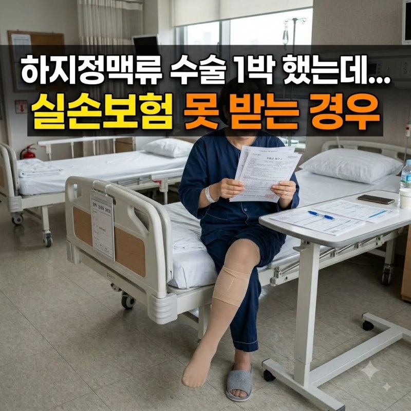 하지정맥류 수술 1박 했는데...실손보험 못 받는 경우