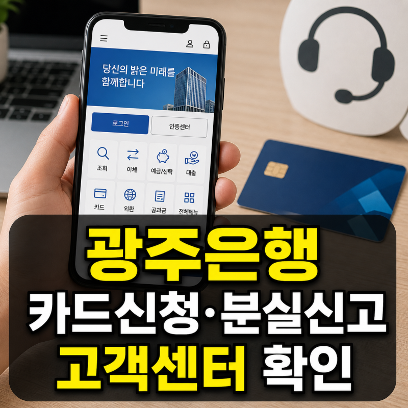 광주은행 홈페이지 바로가기 카드신청·분실신고 고객센터 전화번호 안내