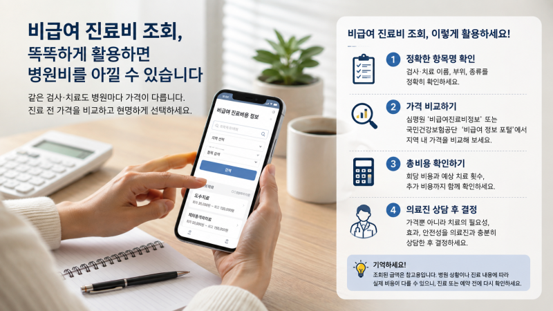 비급여 진료비 조회 사이트, 병원 가기 전에 꼭 비교하세요...같은 검사·치료도 가격이 다를 ....