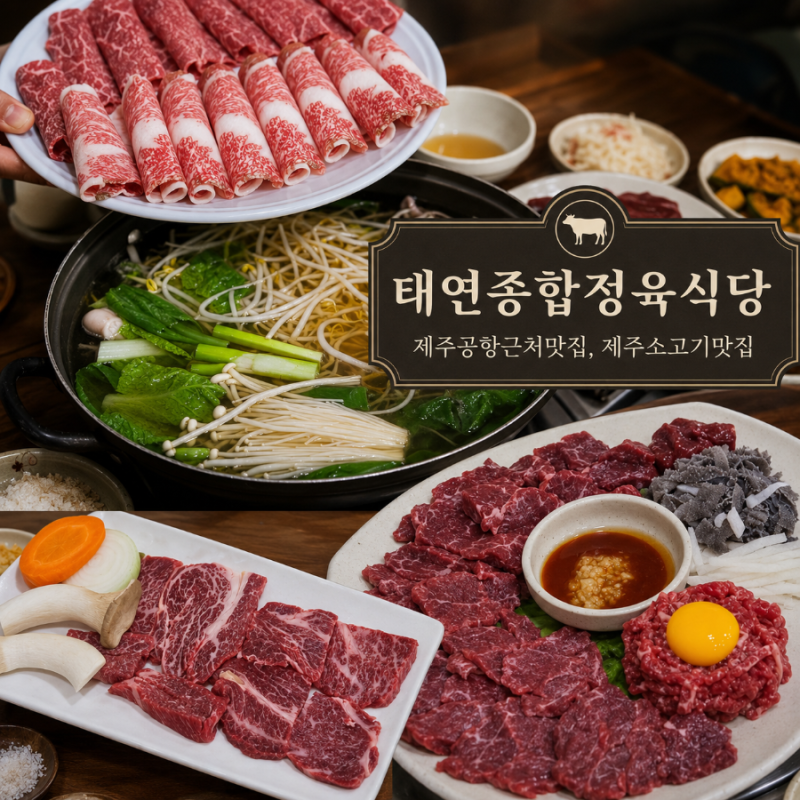제주공항 근처 소고기 도민 맛집 태연종합정육식당