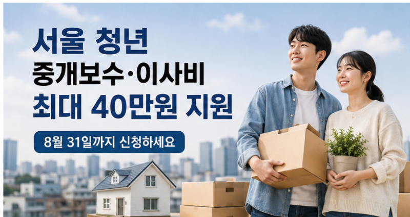 서울 청년들!! 중개보수 이사비 지원금 이달말 까지 신청하세요~