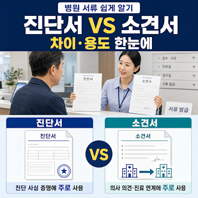 대학병원 진단서 vs 소견서 무슨 차이가 있나요?