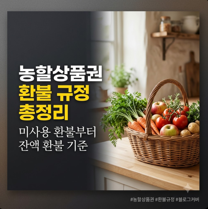 농할상품권 환불 가능할까? 미사용 15일 잔액 60% 환불 기준