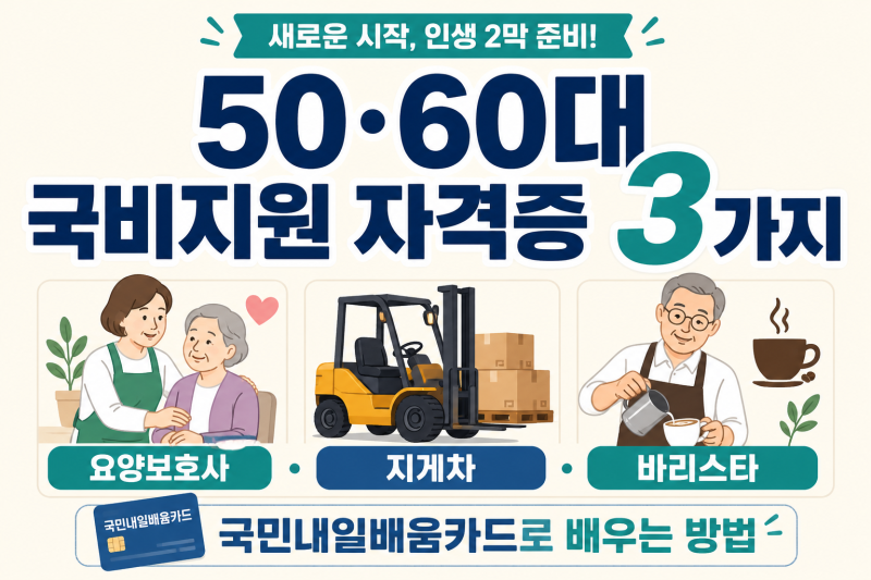 2026 시니어 무료 자격증·취업교육 총정리｜내일배움카드로 요양보호사·지게차·바리스타 ....