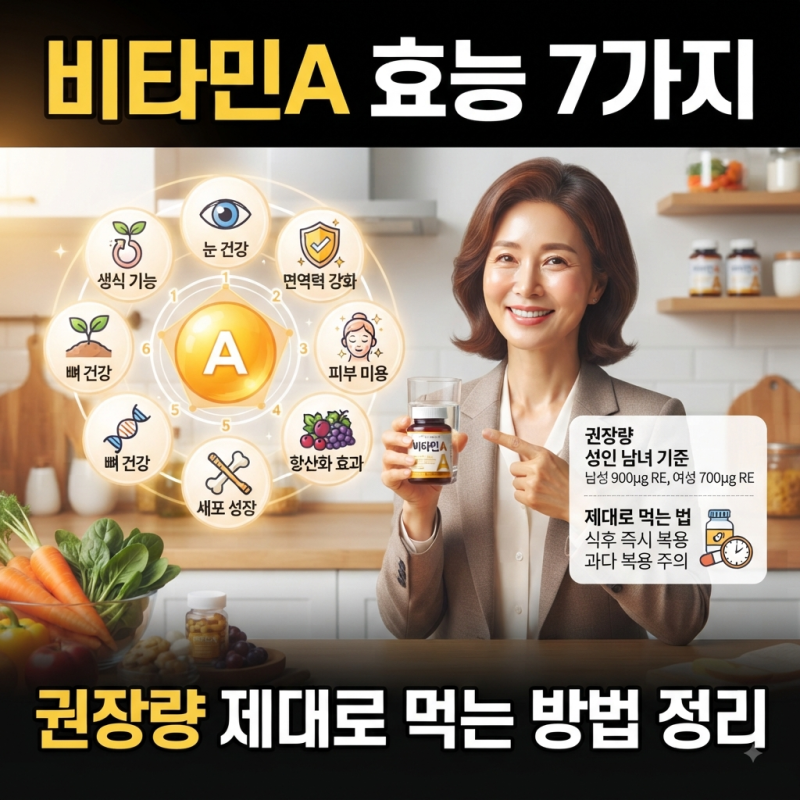 비타민A 효능 7가지와 권장량 제대로 먹는 방법 정리