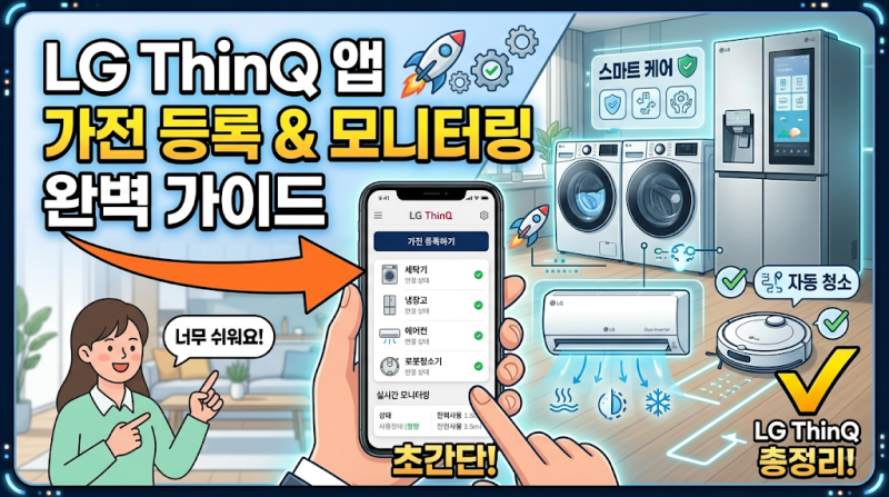 LG ThinQ 앱 가전제품 등록 및 스마트 모니터링 방법 총정리