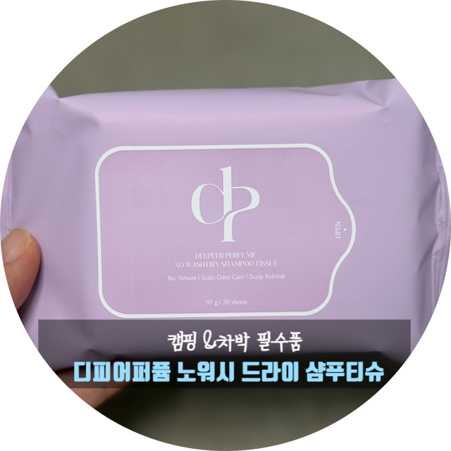 [디피어퍼퓸 노워시 드라이샴푸 티슈] 하나로 끝내는 떡진머리 케어방법!캠핑&차박 필수템