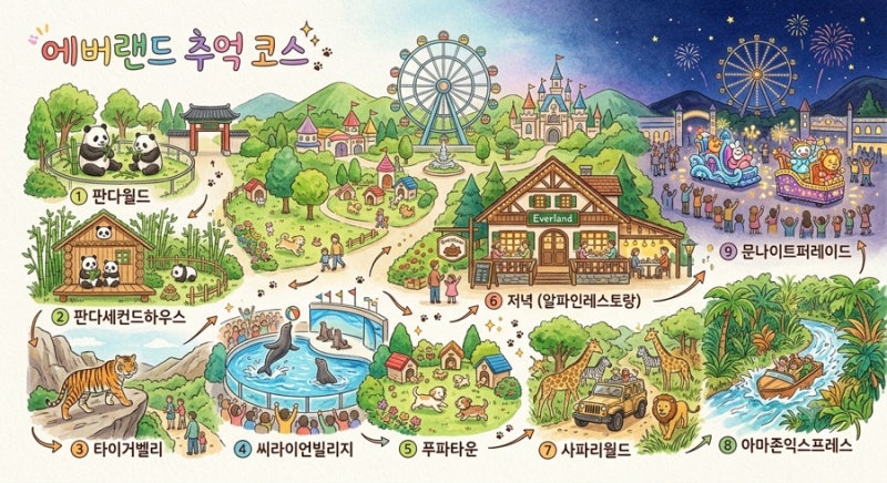[용인 에버랜드] 오후권이용, 29개월아기와 부모님과 함께 한 여름코스 및 꿀팁, 주차 정보!!