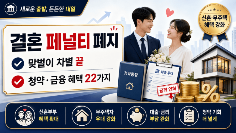 [결혼 페널티 폐지] 드디어 사라지는 맞벌이 차별! 무주택자·신혼부부를 위한 청약 및 금융 ....