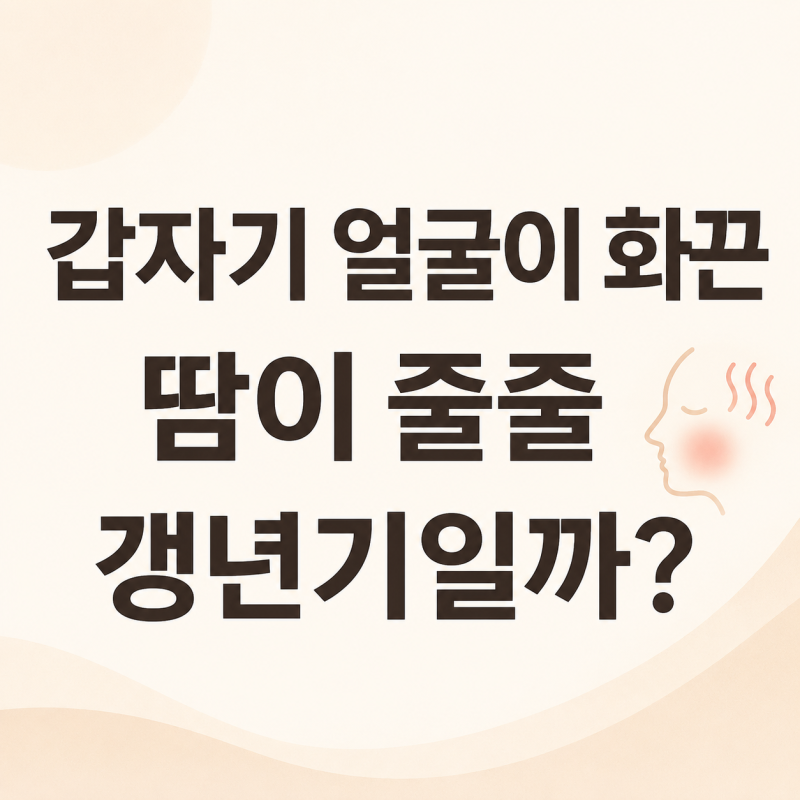 갱년기 증상일까? 갑자기 얼굴이 화끈하고 땀이 "줄줄"