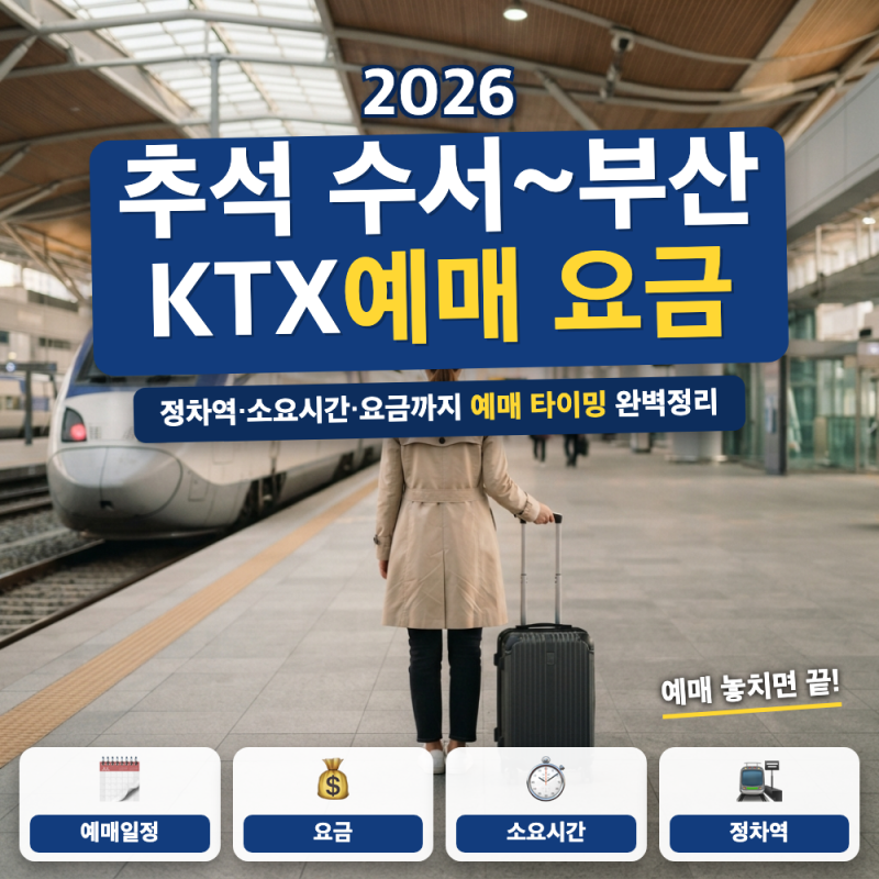 추석 KTX 수서 부산 요금 소요시간 정차역 총정리 (+ 통합 인하율, 경로 2종, 예매일정)