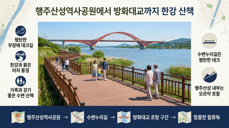 행주산성역사공원에서 방화대교까지 한강 산책 코스 살펴보기