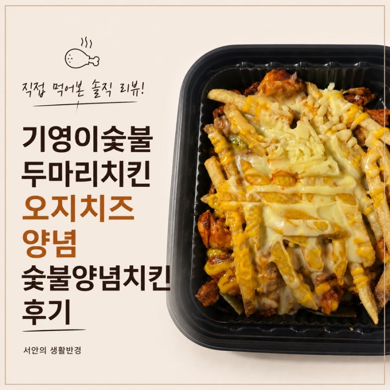 기영이숯불두마리치킨 오지치즈 숯불치킨, 떡볶이 내돈내산 후기