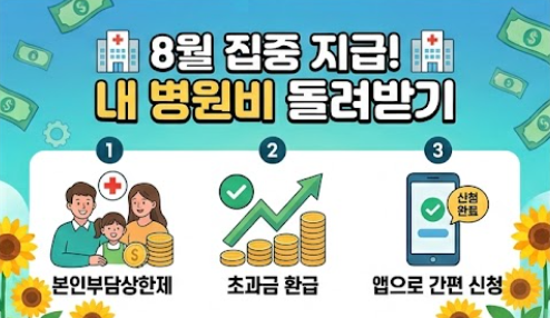 [정부 환급금] 8월 집중 지급! 건강보험 본인부담상한제 환급금 신청 방법 (대상자, 조회)