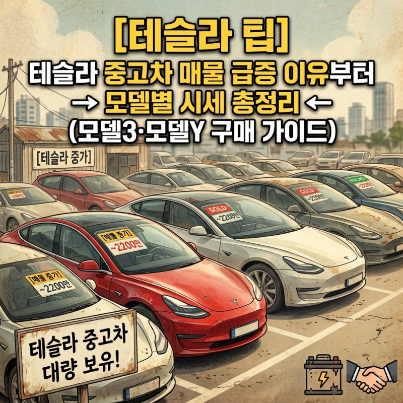 [테슬라 팁] 테슬라 중고차 매물 급증 이유부터 모델별 시세 총정리 (모델3·모델Y 구매 가이....