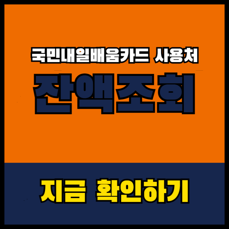 국민내일배움카드 사용처 잔액조회 재발급