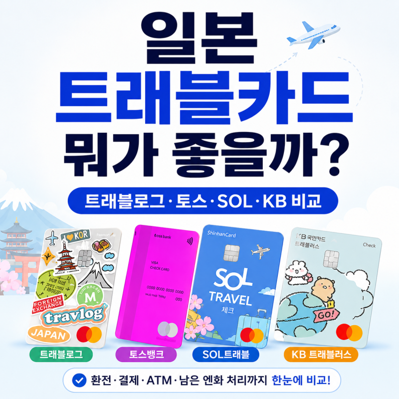 일본 트래블카드 비교｜트래블로그·토스·SOL·KB 뭐가 좋을까?