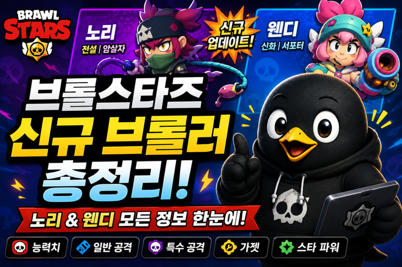브롤스타즈 신규 브롤러 총정리 2026｜노리·웬디 능력, 궁극기, 가젯까지