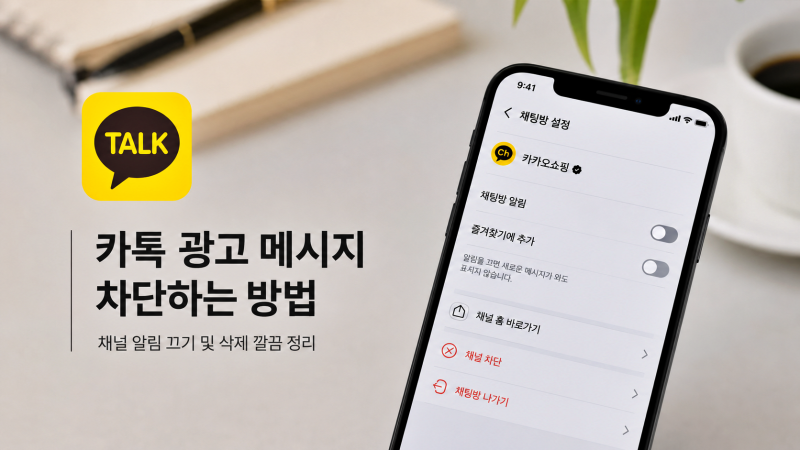 카톡 광고 메시지 차단 방법 카카오톡 채널 알림 끄기 및 삭제 깔끔 정리